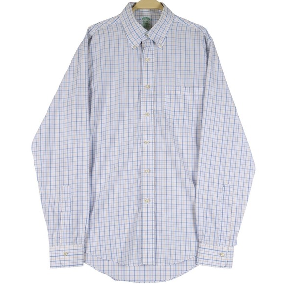 Brooks Brothers Other - Brooks Brothers Classic Button Down Shirt Men 15 1/2-35 Blue Plaid Supima Cotton